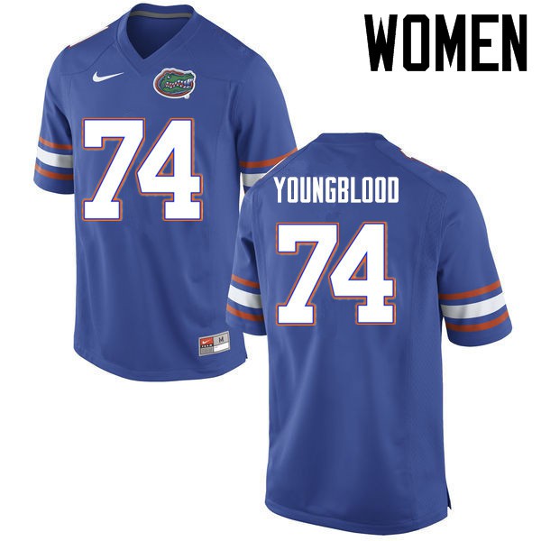 Florida Gators Women #74 Jack Youngblood College Football Jerseys Blue